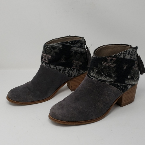 toms grey suede booties